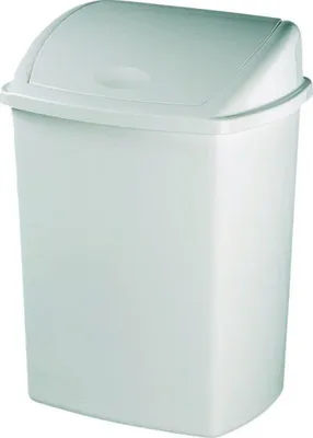 Image de Poubelle Basculante 10l Blanche Couvercle Basculant Pratique - Générique
