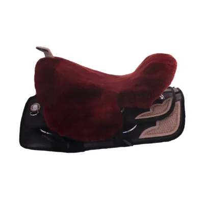 Produktbild von Engel Reitsport Lammfell Sattelsitzbezug Western mit Horn (Sabez3) Bordeaux