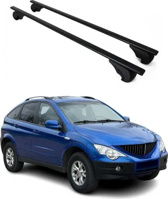 Obrázek produktu pro Příčné střešní nosiče pro Ssangyong Actyon 2006–2011, černá ocel