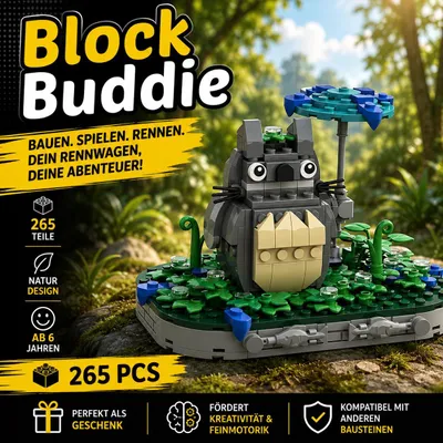 Produktbild von BlockBuddie™ Totoro inspiriertes Klemmbaustein Modell 265 Teile – Bauset