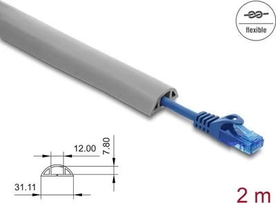 Produktbild von Delock Kabelkanal PVC flexibel 30 x 10 mm - Länge 2 m grau