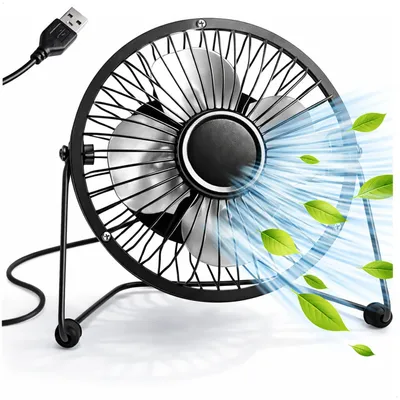 Produktbild von com-four® USB Tischventilator Mini Ventilator für Schreibtisch 14,5 x 15 cm