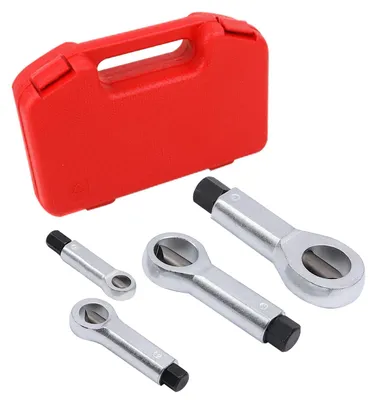 Mutternsprenger-Set 4-tlg. 9–27 mm, Stahl, inkl. Kunststoffkoffer