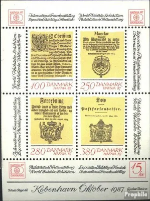 Produktbild von Briefmarken Dänemark 1985 Mi Block4 (kompl.Ausg.) postfrisch HAFNIA 87 I