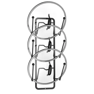 Produktbild von Deckelhalter Küchenorganizer, 3-stöckiger Topfdeckelständer für Schrank & Wand, 2-in-1 Ordnungssystem, 14×6,5×34,5 cm