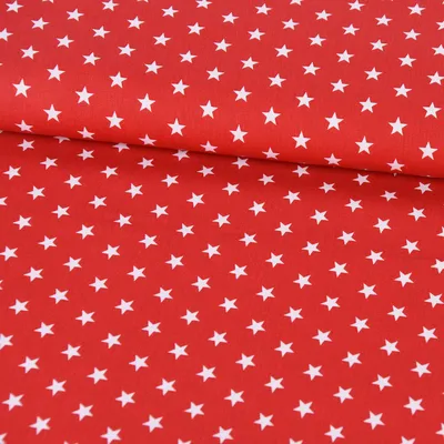 Produktbild von Baumwollstoff Meterware Sterne ca. 1x rot weiß 1cm 1,40m