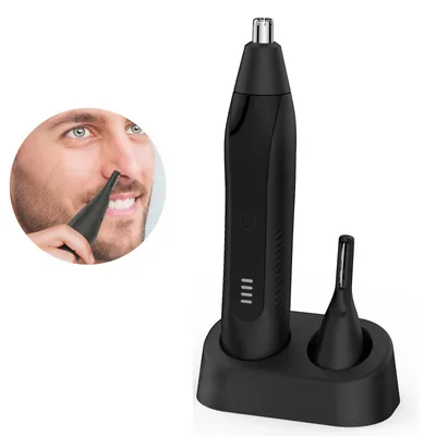 Produktbild von Nasenhaartrimmer, Wiederaufladbar Nasenhaarschneider 2 in 1 Set,Ohrhaarschneider mit Doppelschneideklingen, 320 mA, 8000 U/min