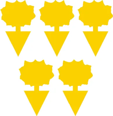 Produktbild von 5pcs Fly Catcher klebrige doppelseitige starke klebrige gelbe Schmetterlingsform-Fliegenfalle Blattläuse Papier klebriger Brettgarten Vorräte-B Gelb
