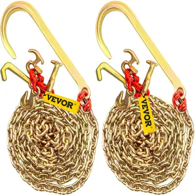 Zdjęcie produktu dla Mocny Łańcuch Holowniczy Vevor G80 Z Hakiem J 38X15Cm 4200Kg Transportowy