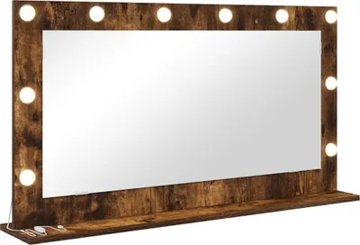 Zdjęcie produktu dla vidaXL Lustro umywalkowe z wędzonego dębu 100 x 55 x 18 cm