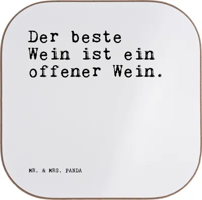 Produktbild von Mr. & Mrs. Panda weinflaschenuntersetzer Der beste Wein ist... - Weiß - Geschenk, Weinabend, Tassen Untersetzer, Spruch Sprüche Weisheiten Zitate Lustig Weisheit Worte