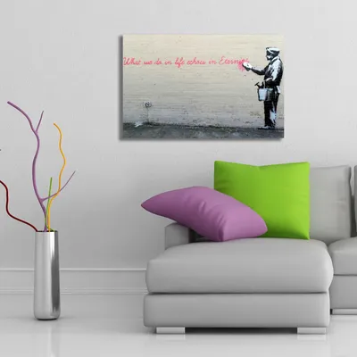 Zdjęcie produktu dla Wallity, 4570BANKSY006, Obraz na płótnie, Wielokolorowy, Drewno sosnowe, 45 x 70 cm
