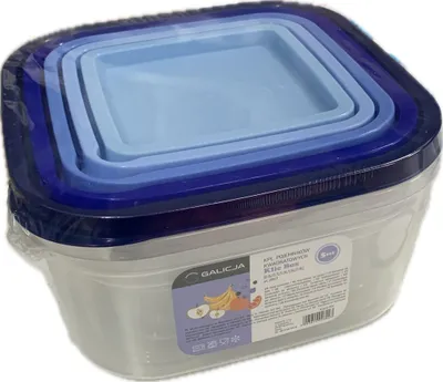 Immagine prodotto di Set di 5 contenitori di plastica con coperchio blu