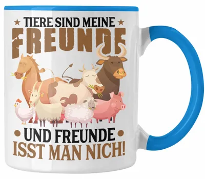 Produktbild von Veganer Tasse Geschenk Spruch Vegan Geschenkidee Lustiger Spruch Vegane Lebensweise Veganerin (Blau)