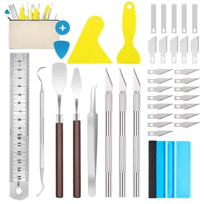 Productafbeelding van 38-delige snijmessenset, hobbymessen, snijmes, plotteraccessoires