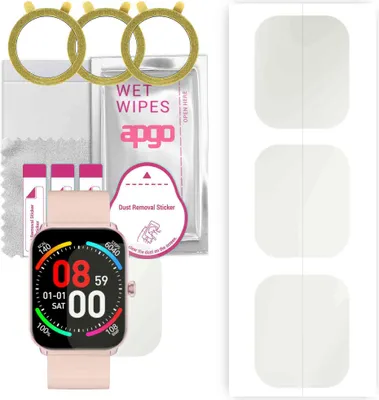 Produktbild von apgo 3 Stück Schutzfolie, Matt, kompatibel mit Maxcom FW36 Aurum Smartwatch, Hydrogel Displayschutzfolie mit Positionierhilfe, Displayfolie, robust und kratzfest