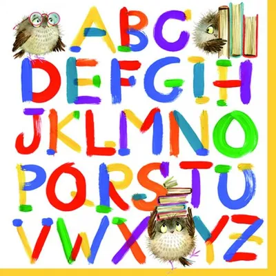 Produktbild von Servietten Papier 33x33cm 3-lagig Alphabet 20 Stück Bunt