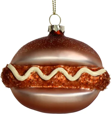 Produktbild von Christbaumschmuck Glas 8,5cm Croquette Sandwich Figur Hellbraun