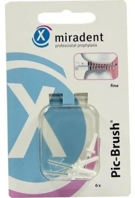 Zdjęcie produktu dla Szczoteczka międzyzębowa Miradent Pic-Brush fine white 6 szt