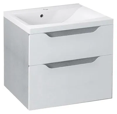 Image de WAVE Armoire basse 60x65x48cm, blanc / Silbereiche