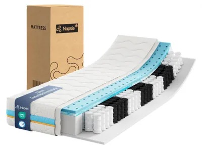 Obrázok produktu pre NAPSIE, matrac s pružinovou výplňou, 180x200 cm, 7-zónová, ergonomická, stupňovateľná tvrdosť