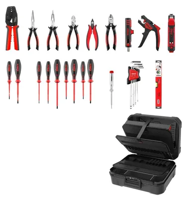 Produktbild von Cimco Werkzeugkoffer, CimCase PRO Electric B1T2, 31-teilig, schwarz/rot, 1 Stk.