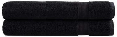 Image de vidaXL Serviettes premium SOLUND 2 pcs. noir 100x200 cm 600 g/m