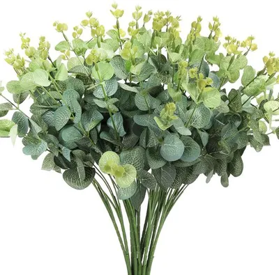 Produktbild von Unyqoos ® Kunstpflanzen Eucalyptus Set für Innen und Außen - Ideal für Hochzeiten und Dekoration