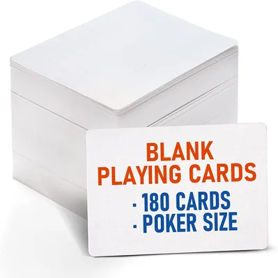 Produktbild von LotFancy Leere Blanko Spielkarten 180 Stück 63x88 mm Pokerformat Karton matt