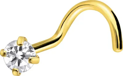 Produktbild von Nasenpiercing, Nasenstecker Titan Nasenstecker Spirale EINGEFASSTER KRISTALL