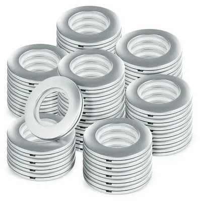 Obrázek produktu pro Kroužky na závěsy, plastové, 48 kusů, průměr 40 mm, vhodné pro závěsy