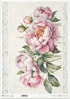 Image de Papier de riz pour découpage A3 ITD-1295L Pivoine