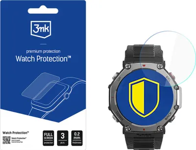 Produktbild von 3mk Display Hybridglas Watch Protection für Amazfit T-Rex 3 - 3mk Watch Protection FlexibleGlass 0,2mm (3 Stück)