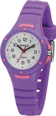 Produktbild von SINAR Jugenduhr Armbanduhr Analog Quarz Mädchen Silikonband XB-17-7 Violett Rosa