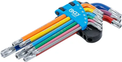 Image de BGS Jeu de clés mâles coudées multicolores profil T (pour Torx) avec alésage T10 - T50 9pcs - 74461