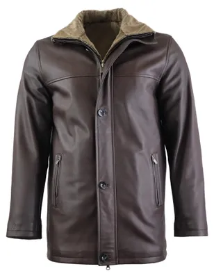 Image de Veste en cuir pour homme Ricano JEMENEZ - Marron / L