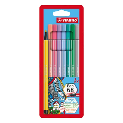Obrázok produktu pre Prémiové fixky - STABILO Pen 68 - balenie 8 ks - pastelové farby