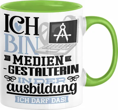 Produktbild von Mediengestalterin Ausbildung Start Geschenk Tasse Ich Bin Mediengestalterin In Der Ausbildung Ich Darf Das Kaffee-Becher Geschenkidee (Grün)