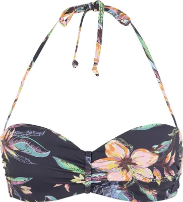 Produktbild von LASCANA Bügel-Bandeau-Bikini-Top Malia anthrazit-bedruckt Größe 40 Cup B