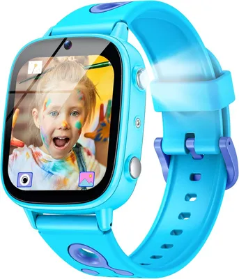 Produktbild von für Kinder – das perfekte Geschenk HD-Touchscreen-Smartwatch mit 26 Spielen, Kamera, Videorekorder, Taschenlampe, Schrittzähler, IP68 wasserdicht