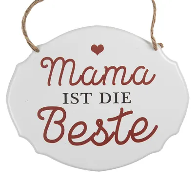 Produktbild von Clayre & Eef Textschild 18x15 cm Weiß Metall