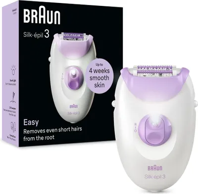Produktbild von Braun Silk-pil 3, kabelgebundener Epilierer fr eine einfache Haarentfernung, wochenlang seidig-glatte Haut, 3-000, Lila