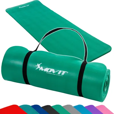 Produktbild von MOVIT Gymnastikmatte Pilates, Gymnastik, Yoga, Matte - hautfreundlich und , Yogamatte für Zuhause oder Unterwegs - 190x60x1,5cm, Grün