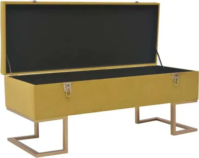 Immagine prodotto di Panca con Vano Portaoggetti 105 cm Senape in Velluto