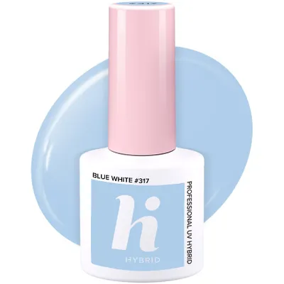 Zdjęcie produktu dla HI HYBRID #317 Lakier do paznokci Niebieski Biały 5ml
