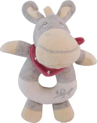 Produktbild von Bieco 02-015008 Handrassel 'Donkey Darling', 17 x 11 cm, grau (1 Stück)