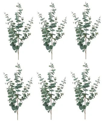 Produktbild von 6er Set künstliche Eucalyptus Blätterzweige H. 115cm grün Emerald Kunstblumen