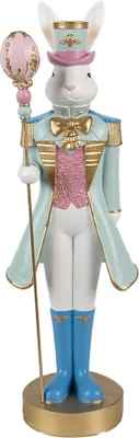 Image de Clayre & Eef Figurine de décoration Lapin 10x9x31 cm Blanc Plastique