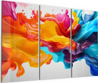 Produktbild von DEQORI Glasbild Echtglas 3x50x100 cm 'Wellen der Vitalität' Wandbilder XXL groß