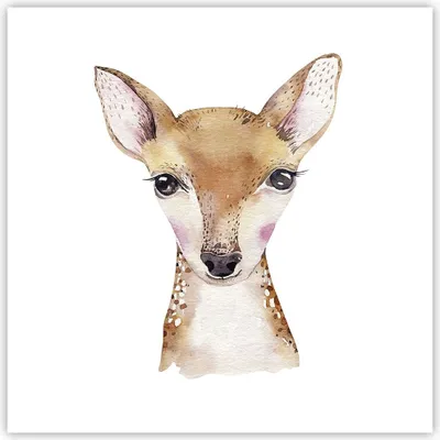 Produktbild von Poster - Poster ohne Rahmen - Damhirschkuh Grafiken Kinder - 60x60 cm - Wand Bild - Wanddeko - Wandbilder - Kunstposter - Wandposter - Bilder - Kunstdruck - Wanddekoration - Wandbild - P2XAC60x60-4449